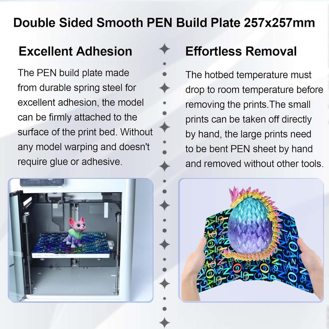 IdeaFormer Digit+Letter PEN Spring Steel Build Plate, 257×257mm for Bambu Lab X1 X1C X1E P1P P1S A1