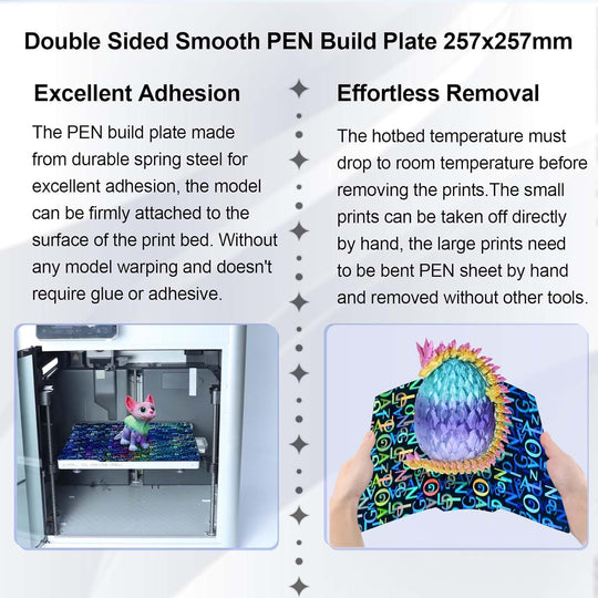 IdeaFormer Digit+Letter PEN Spring Steel Build Plate, 257×257mm for Bambu Lab X1 X1C X1E P1P P1S A1