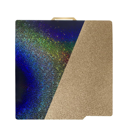 IdeaFormer Rainbow PEY+Textured Gold PEI Spring Steel Build Plate, 257×257mm for Bambu Lab X1 X1C X1E P1P P1S A1
