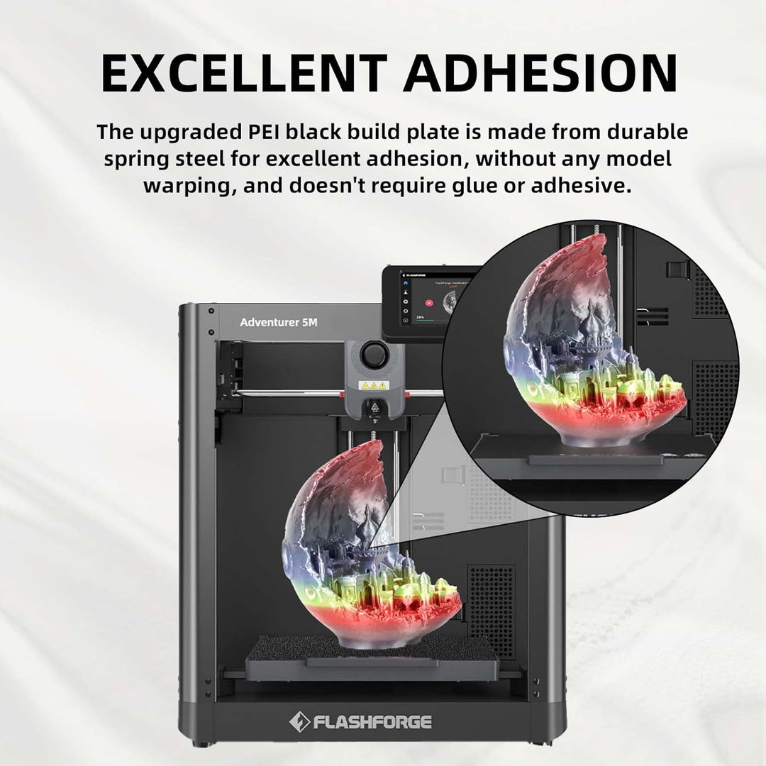 IdeaFormer Double-Sided Textured Black PEI Spring Steel Build Plate, 235x235mm for Flashforge Adventurer 5M/5M Pro/AD5X