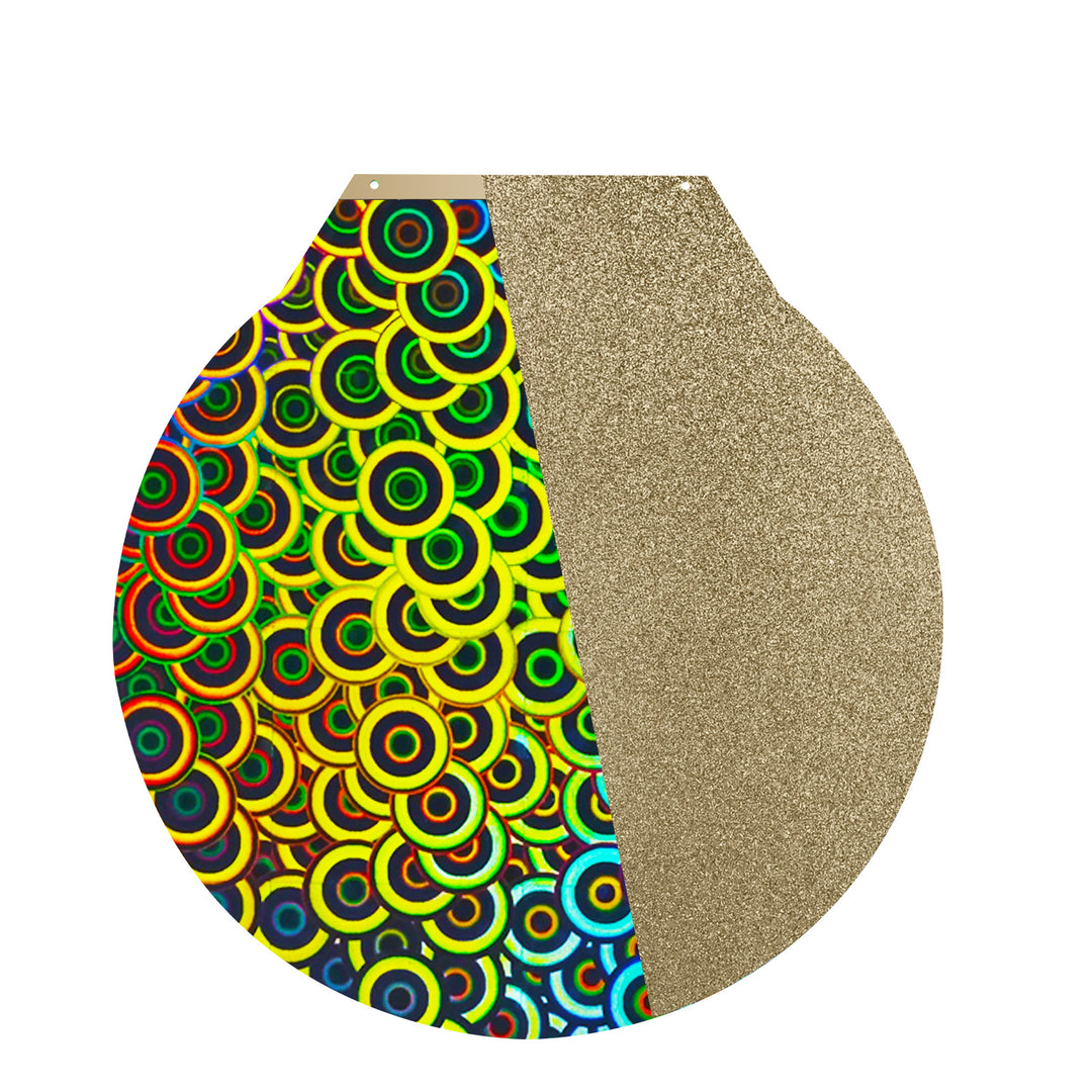 IdeaFormer Kaleidoscope PEK+Textured Gold PEI Spring Steel Build Plate,  Round 270mm for Flsum super racer/QQ/QQ-S-Pro