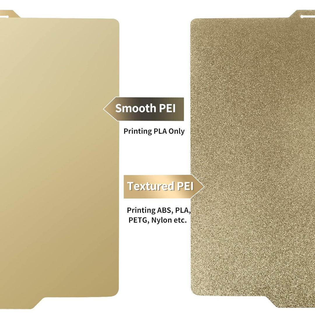 IdeaFormer Textured PEI+ Smooth PEI Gold Spring Steel Build Plate, 257×257mm for Bambu Lab X1 X1C X1E P1P P1S A1
