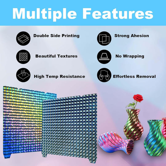 IdeaFormer Rainbow Mosaic Ball+Diamond Ball PEA Spring Steel Build Plate, 235x235mm for Creality K1C/K1/SE/Ender 5 S1/Ender 3/Ender 3 Pro/Ender 3 V2/Ender 3 S1 Pro/Ender 3 Neo