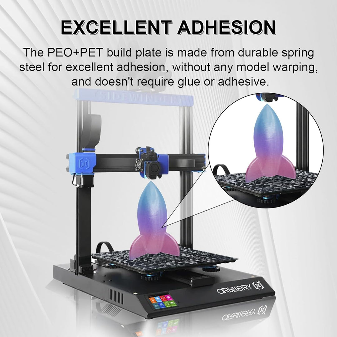 IdeaFormer Diamond PEO+Carbon Fiber PET Spring Steel Build Plate with Magnetic Plate, 310×310mm for Artillery Sidewinder X1/X2 for Creality CR-10/CR-10S/Anet A8 Plus for QiDi Plus 4