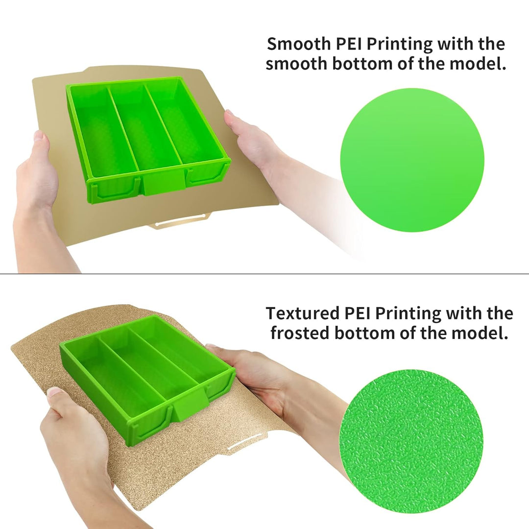 IdeaFormer Textured PEI+ Smooth PEI Gold Spring Steel Build Plate, 257×257mm for Bambu Lab X1 X1C X1E P1P P1S A1