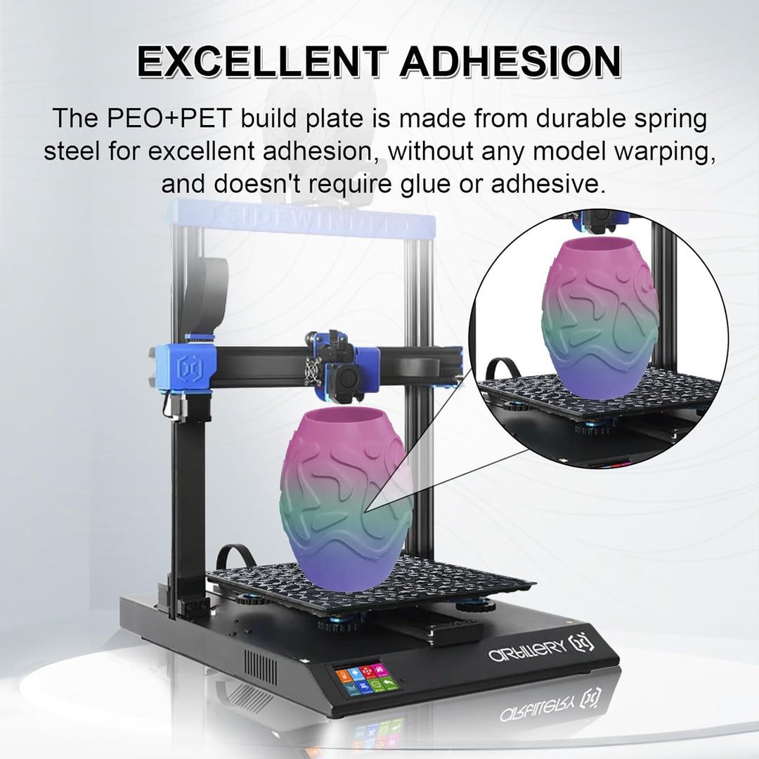 IdeaFormer Diamond PEO+Carbon Fiber PET Spring Steel Build Plate, 310×310mm for Artillery Sidewinder X1/X2 for Creality CR-10/CR-10S/Anet A8 Plus for QiDi Plus 4