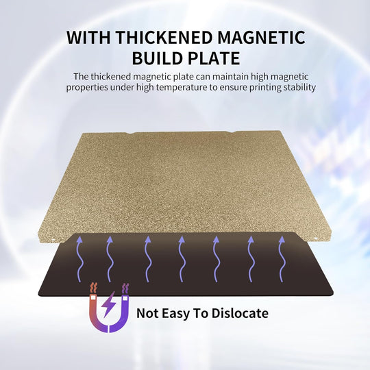 IdeaFormer Double Sided Textured Gold PEI Spring Steel Build Plate with Magnetic Plate, 235x235mm for Creality K1/K1 SE/K1C/Ender 3 S1/Ender 3 S1 Pro/Ender 5 S1/Ender 3 V3 SE/KE/Ender 3 V2/Neo