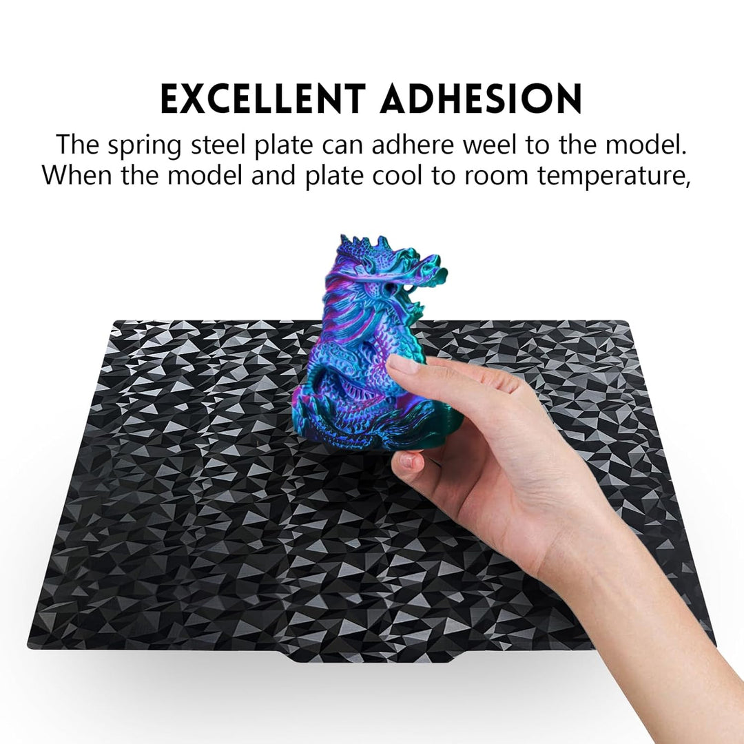 IdeaFormer Diamond PEO+Carbon Fiber PET Spring Steel Build Plate with Magnetic Plate, 370x377mm for Creality Ender 5 Plus