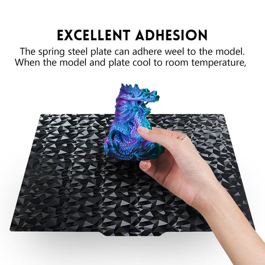 IdeaFormer Diamond PEO+Carbon Fiber PET Spring Steel Build Plate with Magnetic Plate, 370x377mm for Creality Ender 5 Plus
