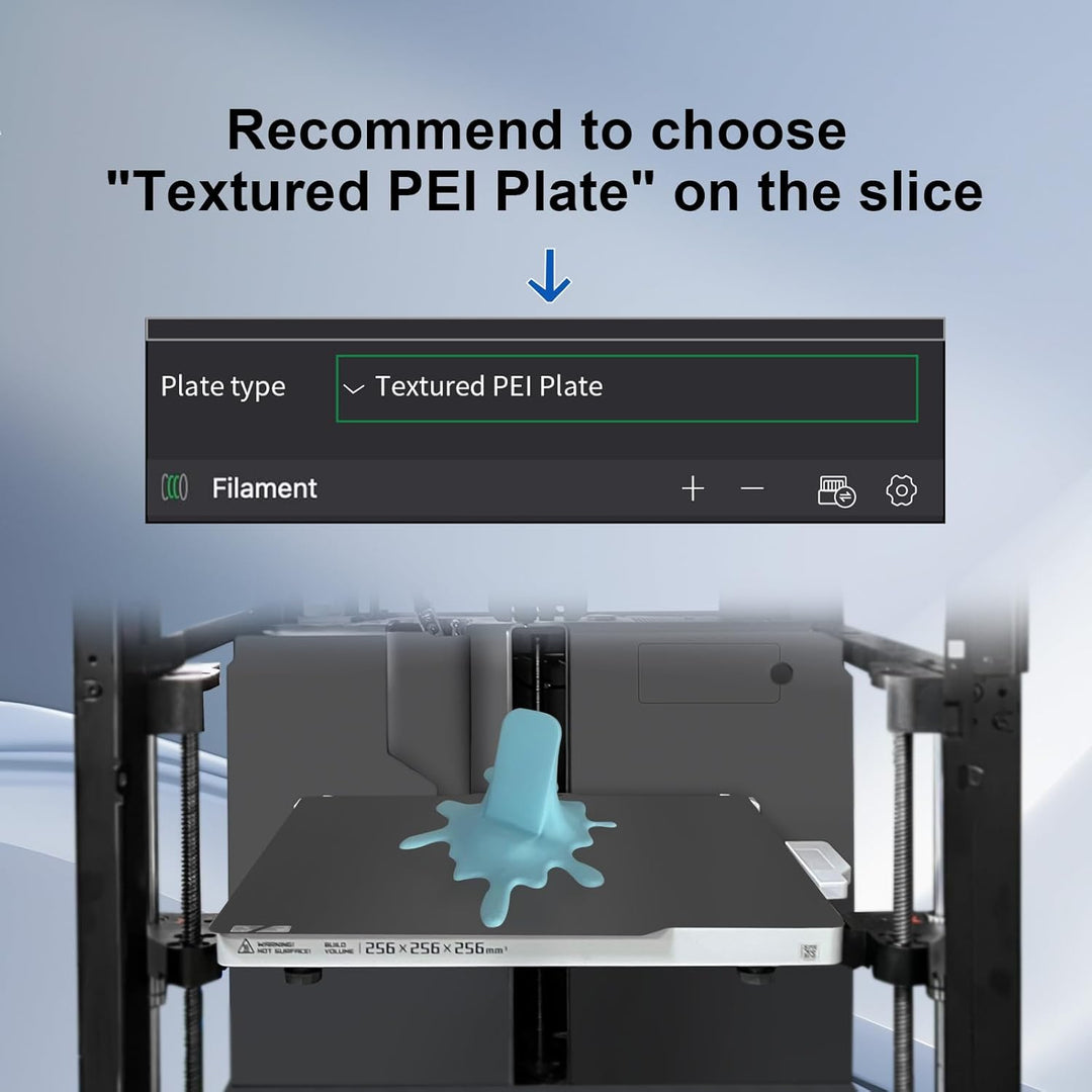 IdeaFormer Smooth+Textured PEI  Black  Spring Steel Build Plate, 257×257mm for Bambu Lab X1 X1C X1E P1P P1S A1