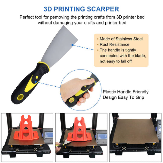 62PCS 3D Printer Tools Set Print Tool Kit Includes Cleaning Tools Deburring & Disassembly Tool Storage Bag for 3D Printing Maintenance Cleaning Removing Trimming Finishing Accessories