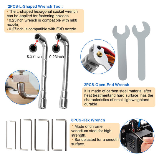 62PCS 3D Printer Tools Set Print Tool Kit Includes Cleaning Tools Deburring & Disassembly Tool Storage Bag for 3D Printing Maintenance Cleaning Removing Trimming Finishing Accessories