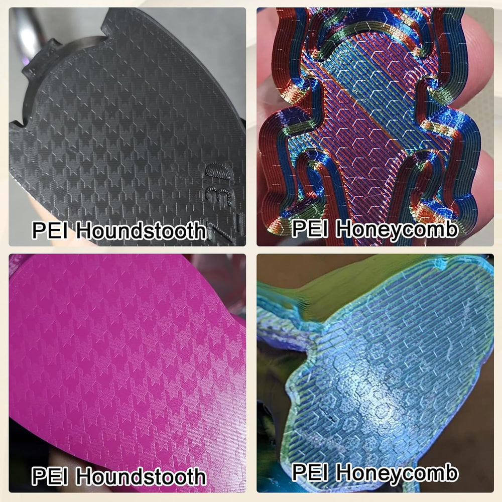 IdeaFormer Houndstooth+Honeycomb PEI Spring Steel Build Plate with QR Code, 257x257mm for Bambu Lab P1P/P1S/X1C/X1/X1E/A1